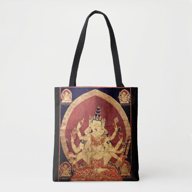 Bolsa Tote Tapeçaria tibetana antiga (Frente)