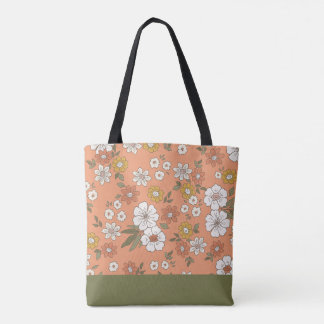 Bolsa Tote Tapete de Mesa Floral Botânico Terroso Retrô Grand