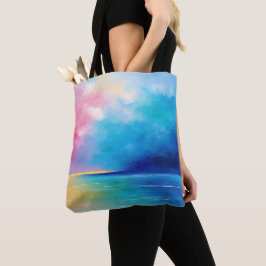 Bolsa Tote "Tarfarran" Paisagem Rosa e Azul