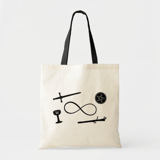 Bolsa Tote Tarot Lemniscate: O Mágico e 4 Elementos (Frente)