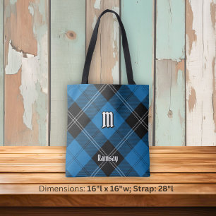 Bolsa Tote Tartan de Caça Azul Clan Ramsay