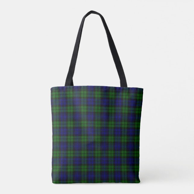 Bolsa Tote Tartan Verde e marinho (Verso)