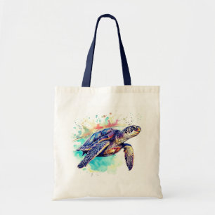 Bolsa Tote Tartaruga-do-mar Pintura aquosa