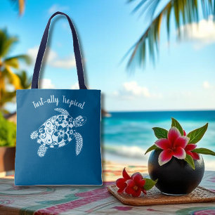 Bolsa Tote Tartaruga Havaiana - Pescador Aestético Teal