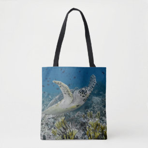 Bolsa Tote Tartaruga Marinha de Escama Nadando