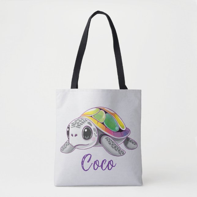 Bolsa Tote Tartaruga Marinha Explosão de Cor (Frente)