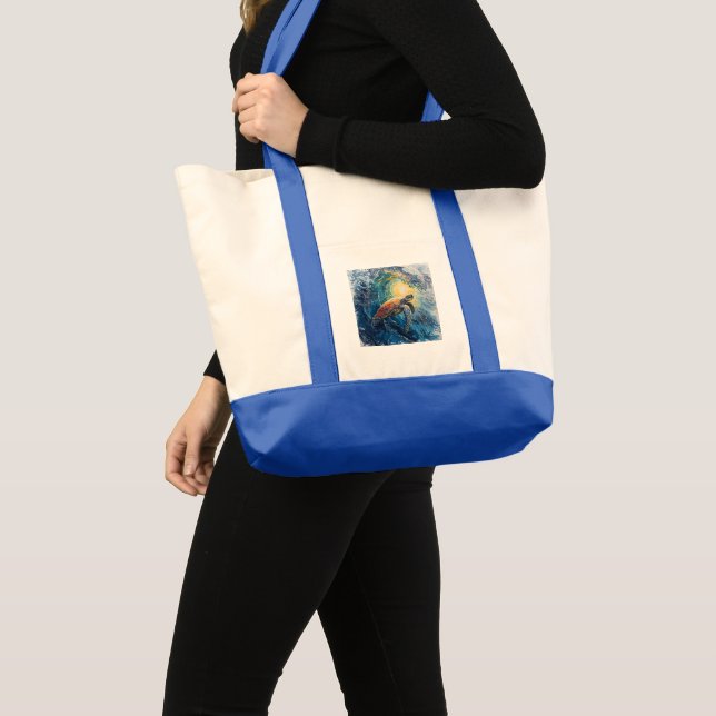 Bolsa Tote Tartaruga Marinha Manchada (Frente (produto))