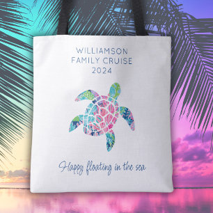 Bolsa Tote Tartaruga Marítima do Cruzeiro Familiar Personaliz
