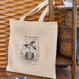 Bolsa Tote Tatuagem Gótica Design Tarto De Bruxa Negra E Bran