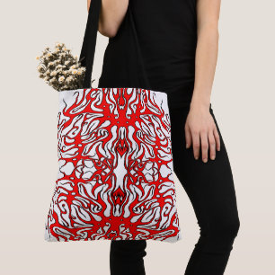 Bolsa Tote Tatuagem Tribal do Coração Vermelho dia de os namo