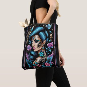 Bolsa Tote Tatuagens E Rosas