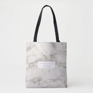 Bolsa Tote Taupe de mármore Tan do alabastro do falso modern