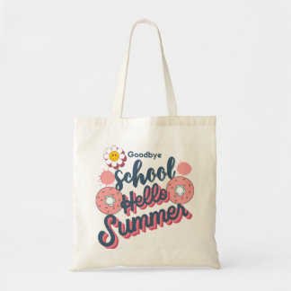 Bolsa Tote Tchau Escola Olá Verão Arte de Donut