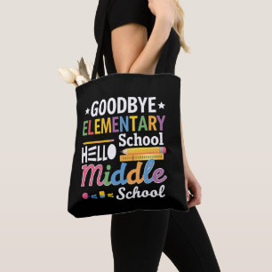 Bolsa Tote Tchau Escola Primária Olá Escola de Ensino Fundame