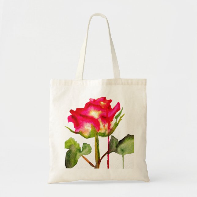 Bolsa Tote Tea Rosa aquosa híbrido cor-de-água, moderna arte  (Frente)