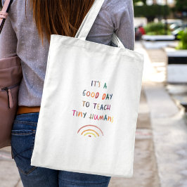 Bolsa Tote Teacher Bom Dia Pequeno Humano Típica Moderna Dive