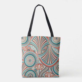 Bolsa Tote Teal and Coral Nouveau Flow