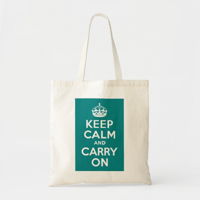 Bolsa Tote Teal Fique Calmo e continue (Frente)