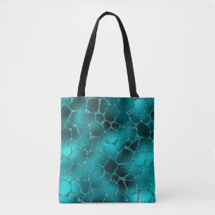 Bolsa Tote Teal Ombre Glam Glitter Girafa Patterno