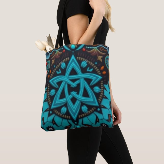 Bolsa Tote Teal Trix: (Close Up)
