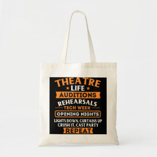 Bolsa Tote Teatro Life - Ator Atriz Palco Performer Music