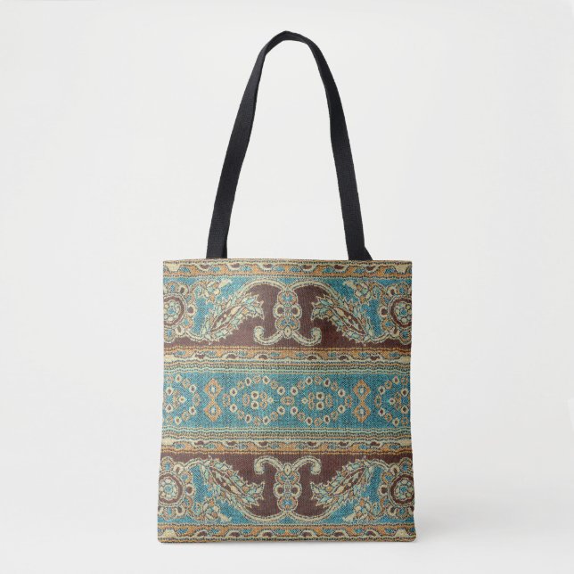 Bolsa Tote Tecido Árabe Paisley Oriental Design (Frente)