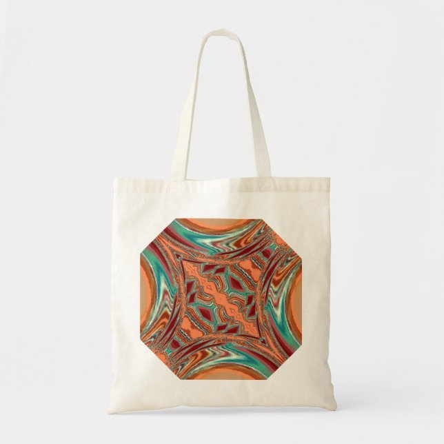 Bolsa Tote Tecido asteca. Teste padrão tribal (Frente)