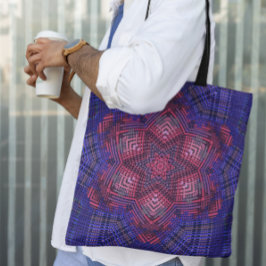 Bolsa Tote Tecido, Cor-de-rosa e azul