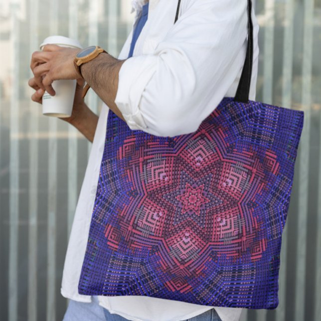 Bolsa Tote Tecido, Cor-de-rosa e azul (Criador carregado)