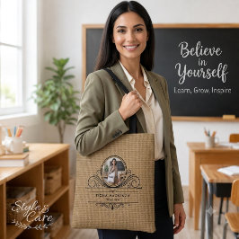 Bolsa Tote Tecido de juta natural contínuo com textura de jut