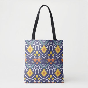 Bolsa Tote Tecido Ikat Feito à Mão: Etnico Boho