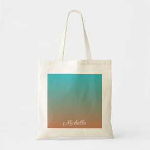 Bolsa Tote Tecido marrom e azul personalizado