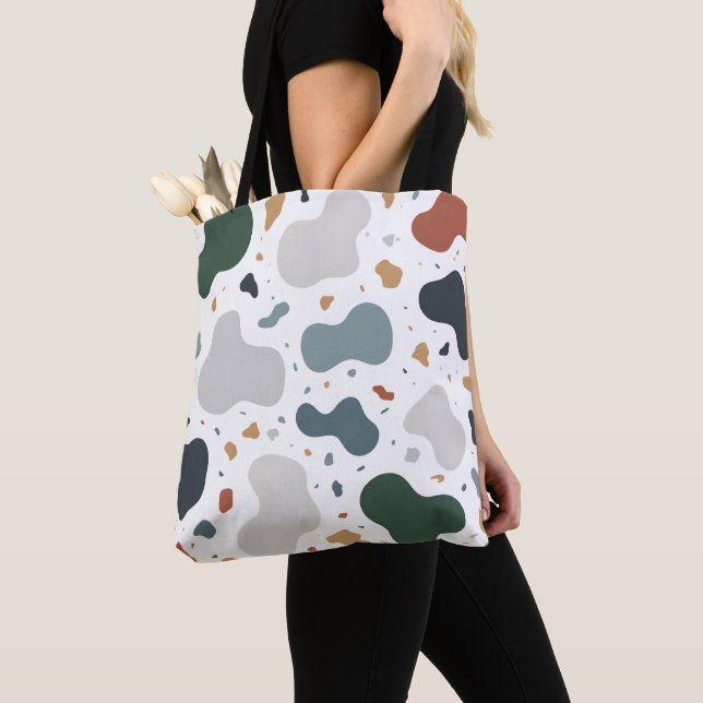 Bolsa Tote Tecido Personalizado de Estilo Terrazzo Minimalist (Close Up)
