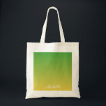 Bolsa Tote Tecido verde e amarelo personalizado<br><div class="desc">Tecido verde e amarelo personalizado</div>