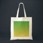Bolsa Tote Tecido verde e amarelo personalizado<br><div class="desc">Tecido verde e amarelo personalizado</div>