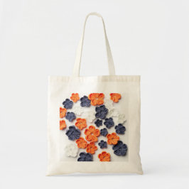 Bolsa Tote tecidos de costura de primavera manual flores lara