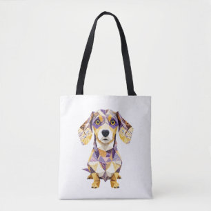 Bolsa Tote Teckel Jogando Um Adorável Animal Corajoso Engraça