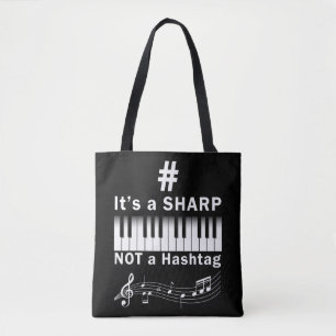 Bolsa Tote Teclado de músico do piano Player Sharp not Hasht