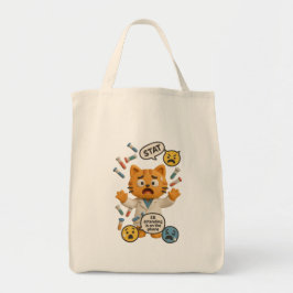 Bolsa Tote Técnico de Laboratório Clínico Gato Executando Mui