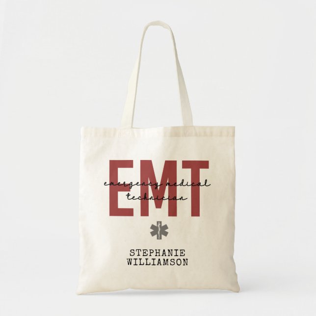 Bolsa Tote Técnico médico de emergência EMT personalizado (Frente)