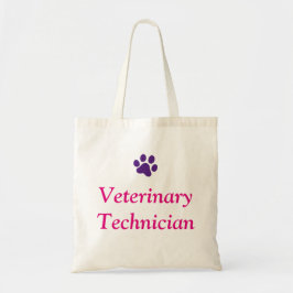 Bolsa Tote Técnico veterinário com impressão roxo da pata