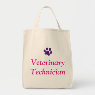 Bolsa Tote Técnico veterinário com impressão roxo da pata