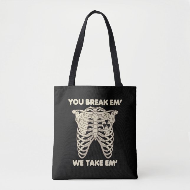 Bolsa Tote Tecnologia de Rad Skeleton Radiology Engraçado (Frente)