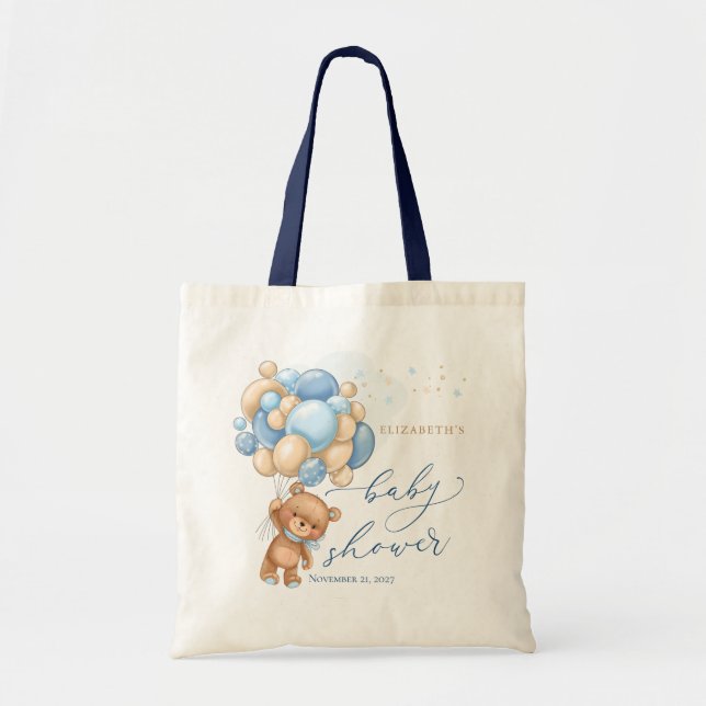 Bolsa Tote Teddy Bear Blue Balloons Tob Bag (Frente)