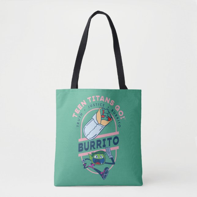 Bolsa Tote Teen Titans Go! Beast Boy "Truth Justice Burrito" (Frente)