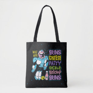 Bolsa Tote Teen Titans Go! Cyborg Burger Rap