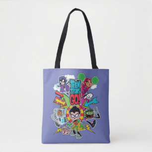 Bolsa Tote Teen Titans Go!   Gráfico de Seta de Equipe