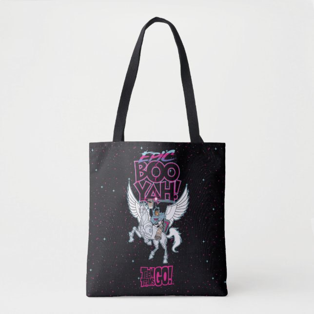Bolsa Tote Teen Titans Go! | Guerreiro Cyborg Riding Pegasus (Frente)