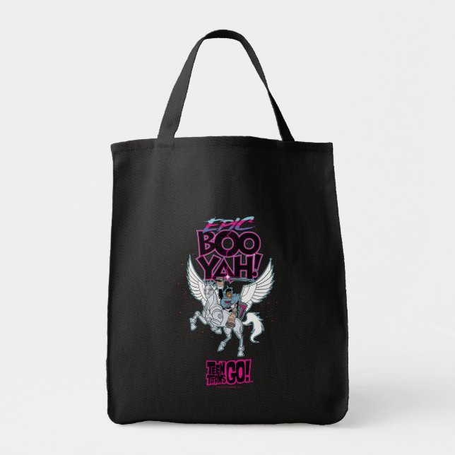 Bolsa Tote Teen Titans Go! | Guerreiro Cyborg Riding Pegasus (Frente)