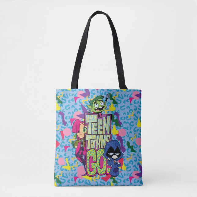 Bolsa Tote Teen Titans Go! | Logotipo Impresso "Raparigas" (Frente)